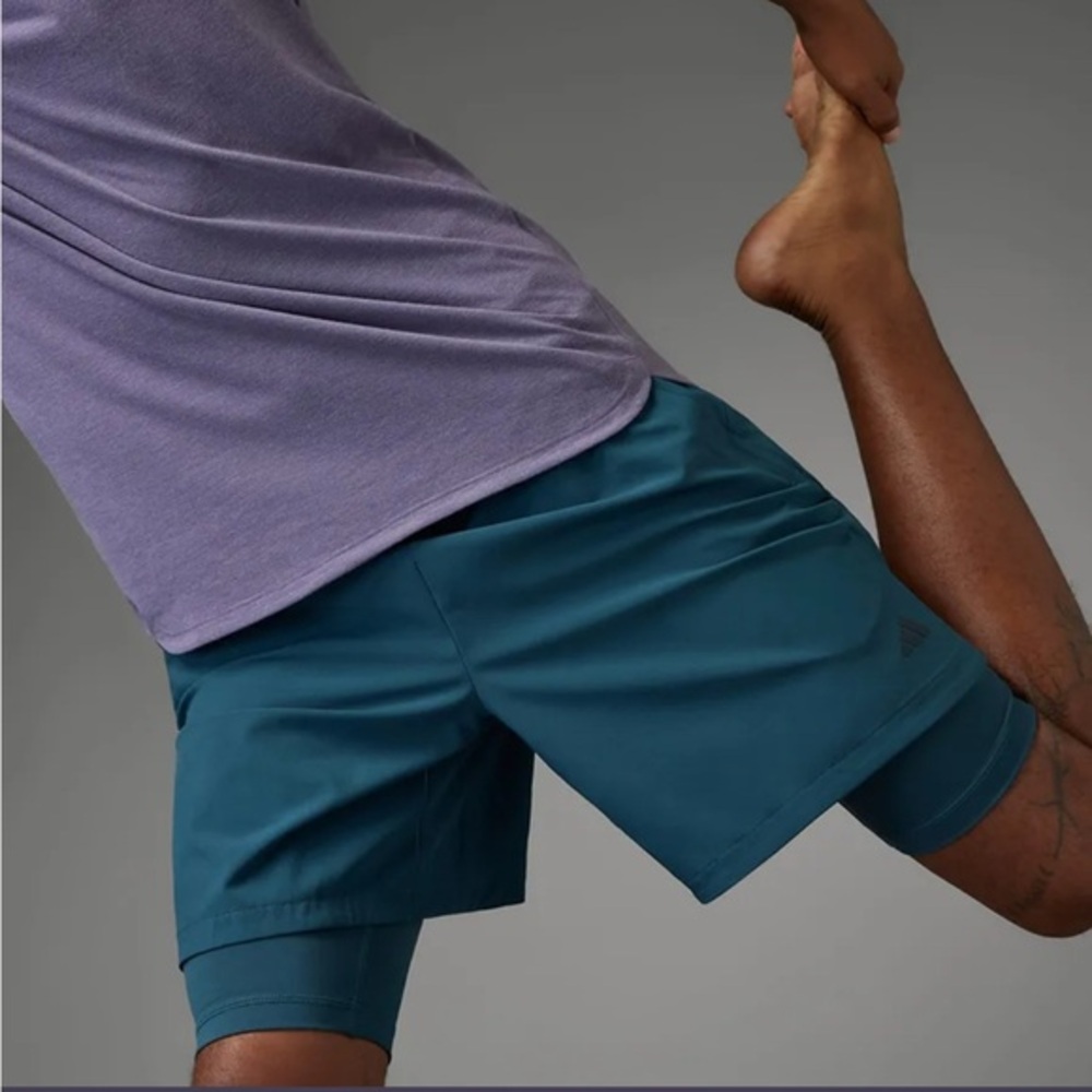 Adidas Men's Athletic Shorts Drawstring Teal‎ S NWT Athleisure Yoga Performance